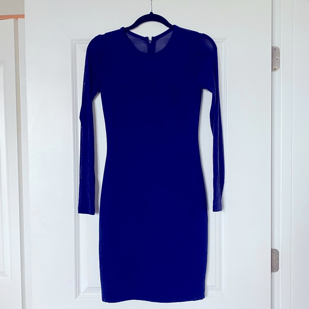 Reiss navy blue body dress long sleeve size 4 XS